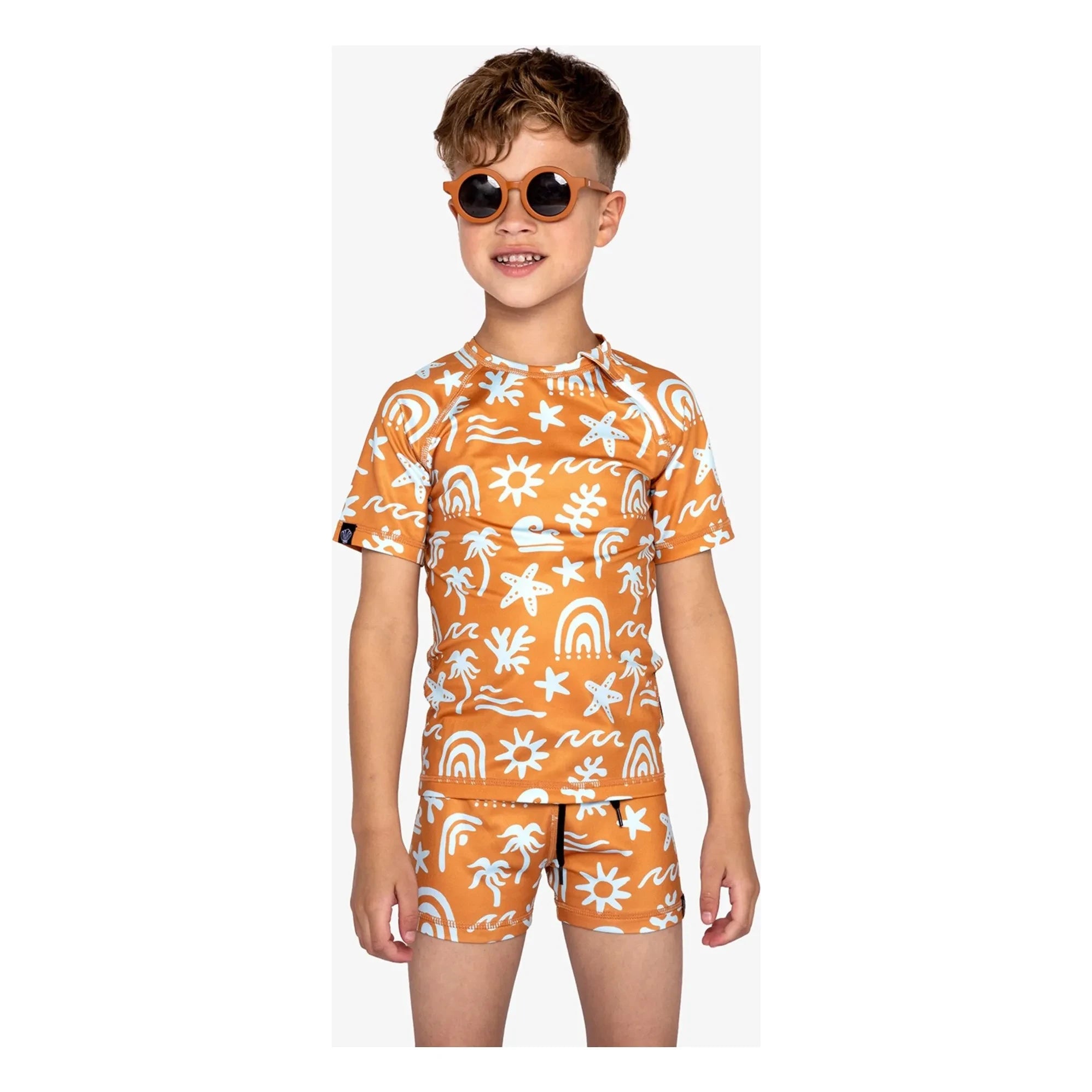 Beach & Bandits - UV-Schutz T-Shirt Tropische Brisen Recycelte Fasern | Orange