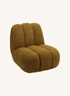 Madam Stoltz - Bouclé-Stoff Sessel | Braun