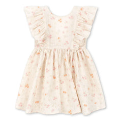 Konges Sløjd - Elin Fleurie Bio-Baumwollkleid mit Rüschen | Beige