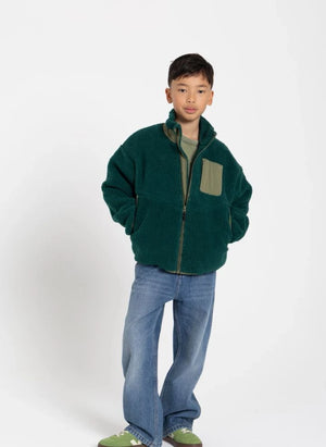 Finger in the nose - Paulo Bi-Material Sherpa-Jacke | Grün