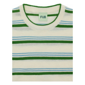 FUB – Gestreiftes T-Shirt, extrafeines Rippstrick, Bio-Baumwolle | Grün