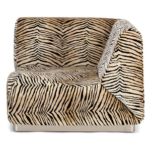 The Socialite Family - Samt gepolstertes rotondo Eckmodul | Tiger