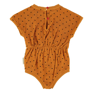 Piupiuchick - Bio-Baumwoll-Terry-Strampler mit Herz | Camel