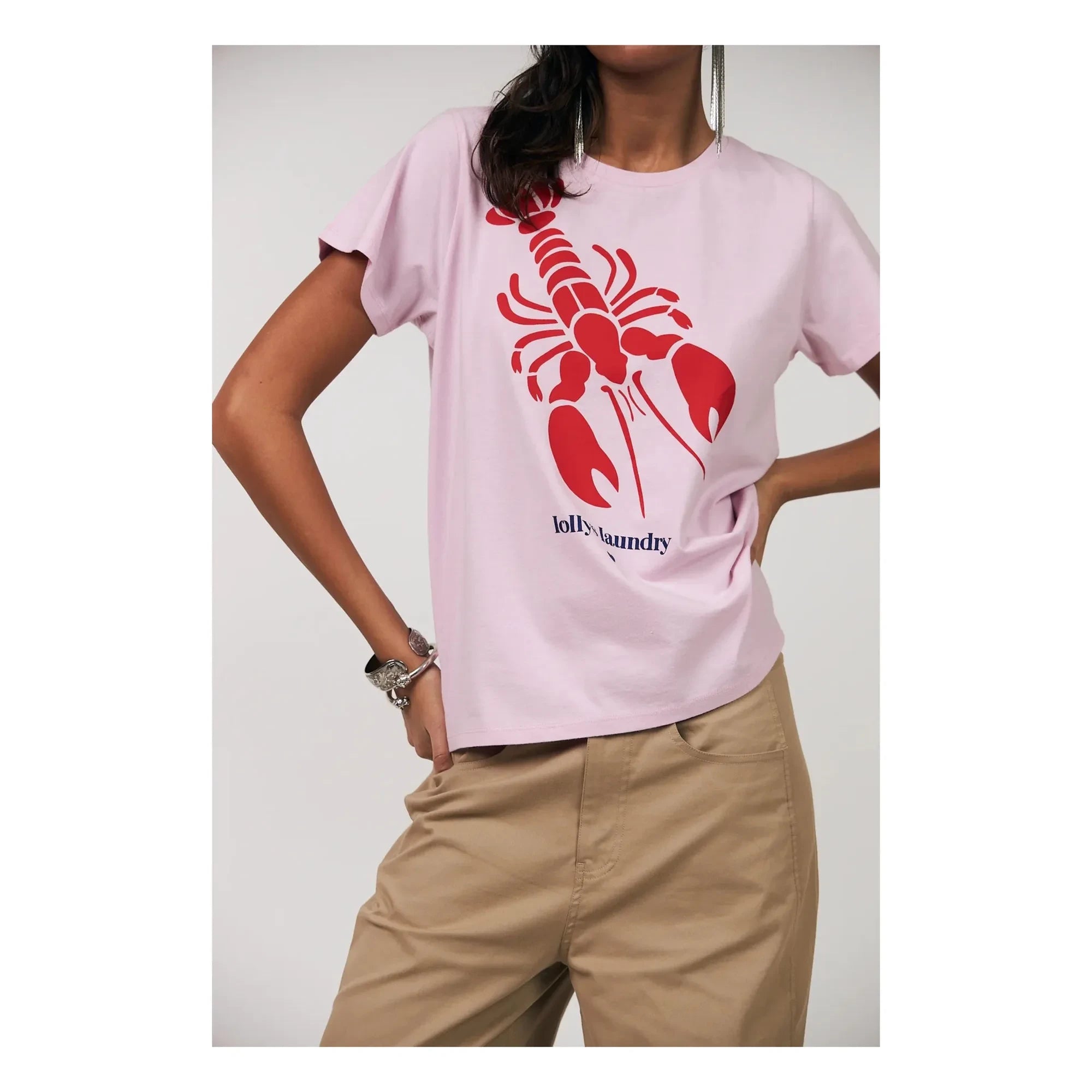 Lollys Laundry - Roma Lobster Baumwoll-T-Shirt | Rosa