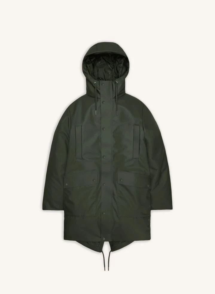 Rains - Langer Parka Nome W3T3 | Dunkelgrün