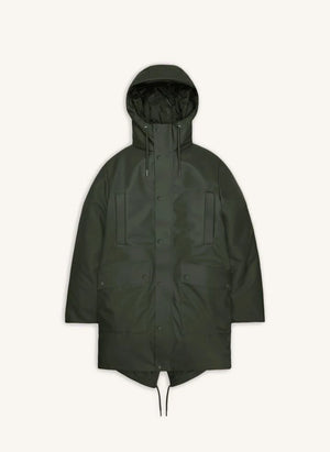 Rains - Langer Parka Nome W3T3 | Dunkelgrün