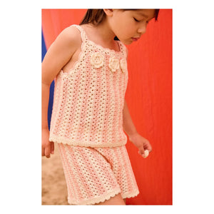 Louise Misha - Larya Gestreiftes Mesh-Oberteil | Rosa
