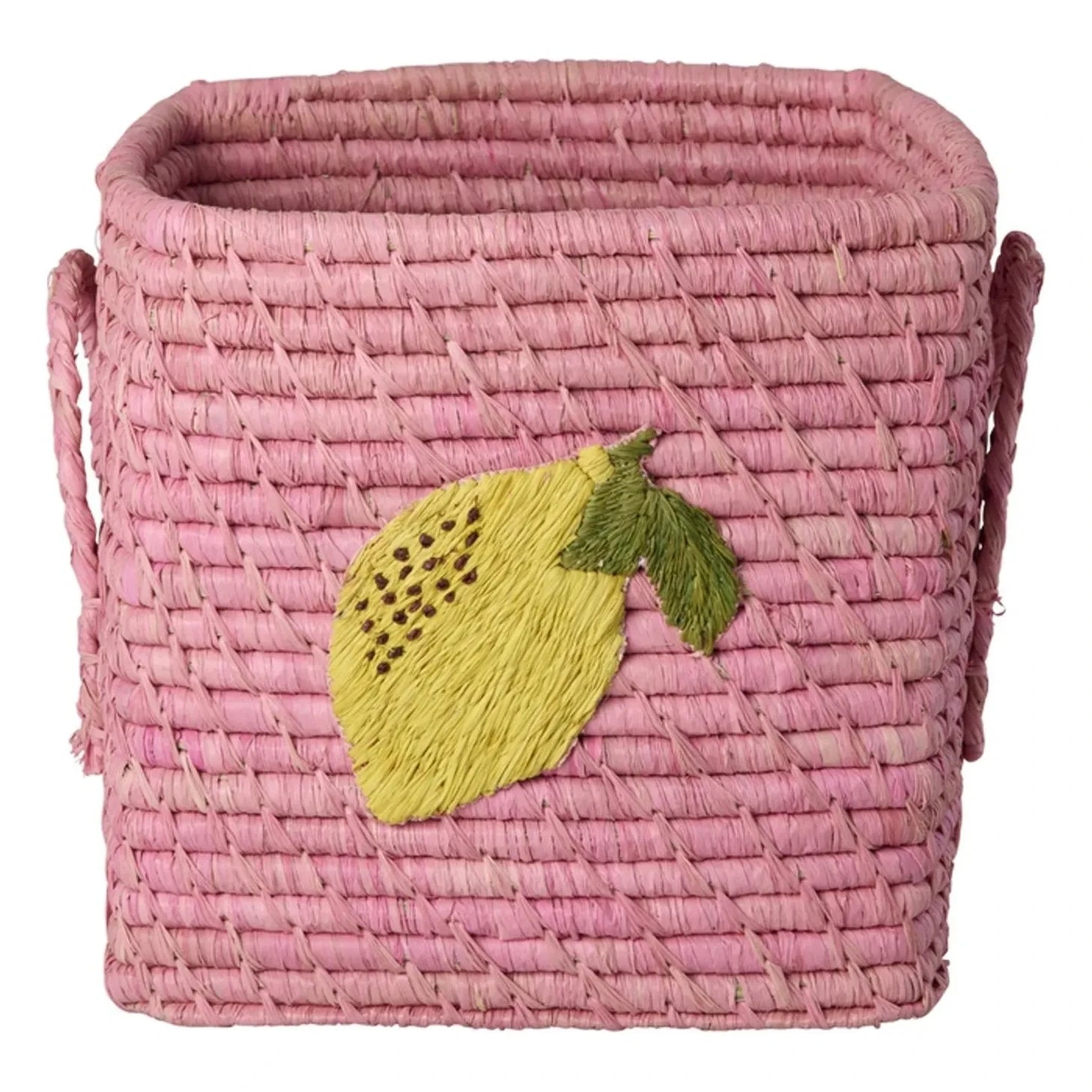 Rice - Zitronen Weiden-Aufbewahrungskorb | Rosa