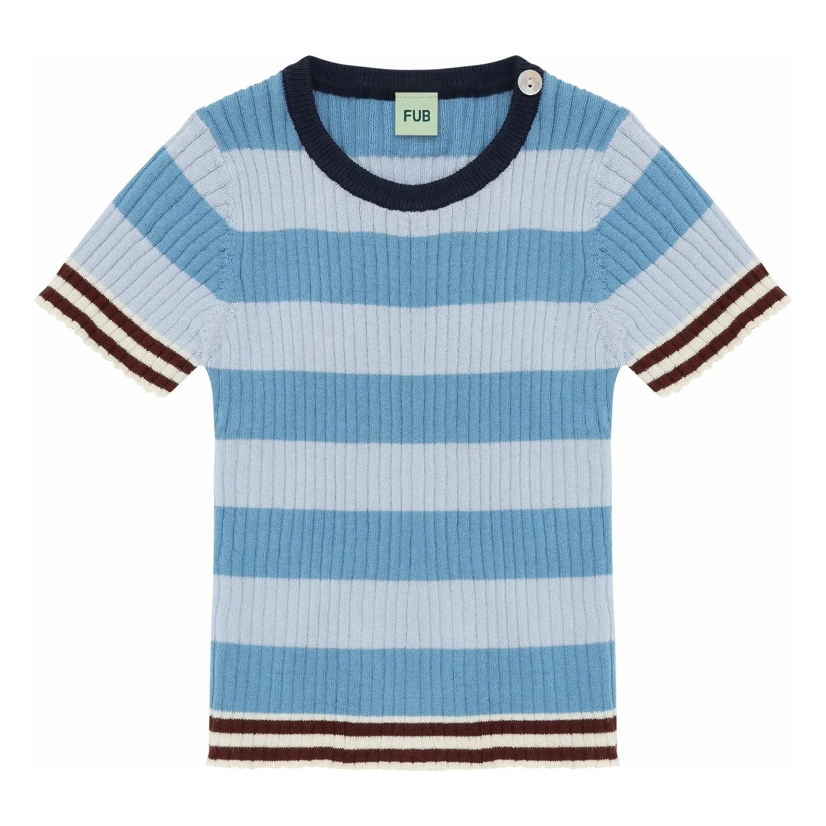 FUB - Gestreiftes T-Shirt aus Bio-Baumwollstrick | Blau