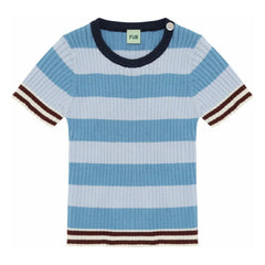 FUB - Gestreiftes T-Shirt aus Bio-Baumwollstrick | Blau