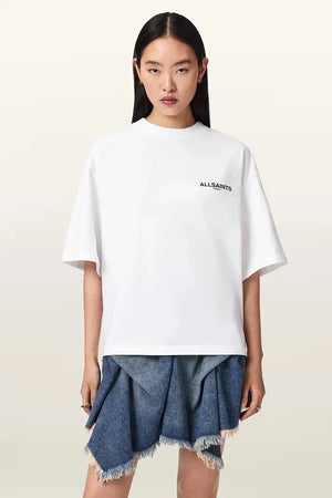 AllSaints Damen Baumwoll Oversize T-Shirt HALIS