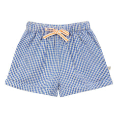 Arsène et Les Pipelettes - Vichy Seersucker Babyshorts | Azure blue