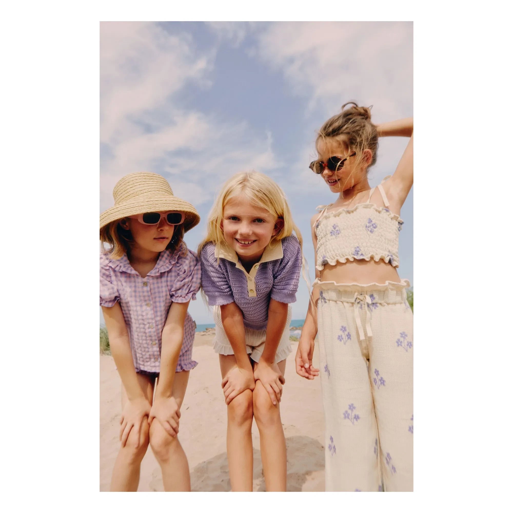 Mipounet - Olie Vichy Bluse mit Claudine-Kragen | Lila