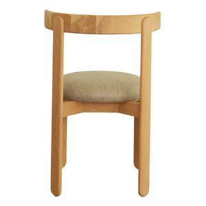 Gabrielle Paris - Holzhocker "Leylak" mit Leinensitz | Creme