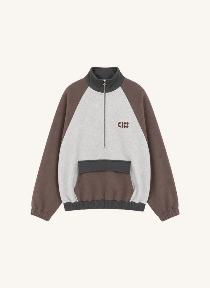 Cos I Said So - Reißverschluss-Sweatshirt mit Bio-Baumwoll-Logo | Braun
