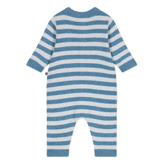 Petit Bateau - Gestreifter Wollstrampler | Blau