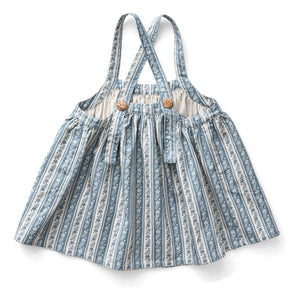 Soor Ploom - Eloise Gestreiftes Latzkleid aus Bio-Baumwolle | Ecru