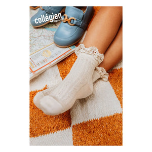 Collégien - Annette Spitzenrüschen-Socken | Natur