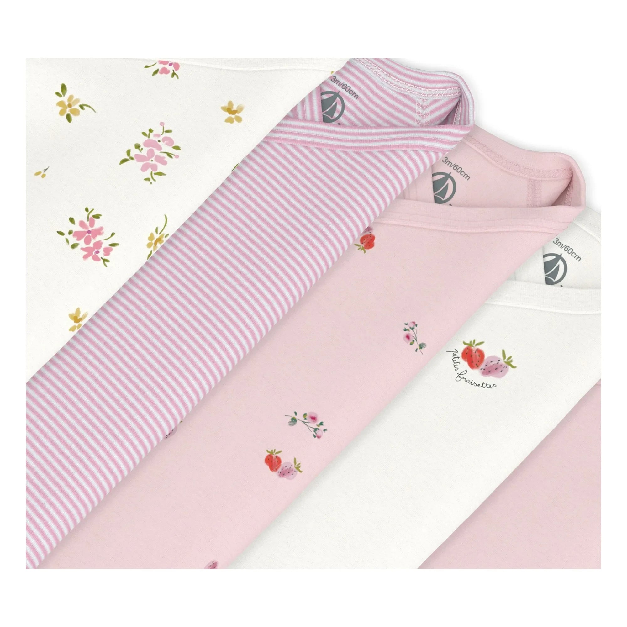 Petit Bateau - 5er Pack Bio-Baumwoll-Bodys mit Blumenmuster | Rosa