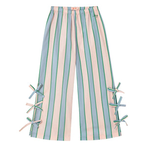 Tinycottons - Gestreifte Hose zum Binden | Hellrosa