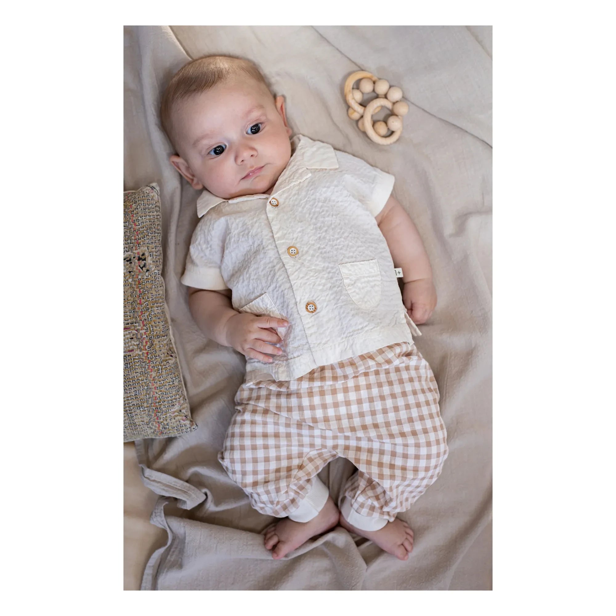 1+ in the family - Corinto Seersucker Hemd | Ecru