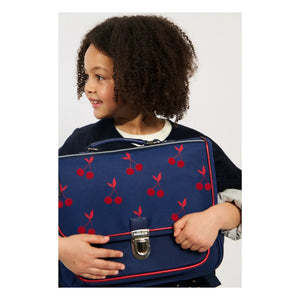Caramel & Cie - Samt-Kirschen Kleine Handtasche | Marineblau