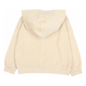 Búho - Kadife organik pamuklu kapüşonlu sweatshirt | Fildişi