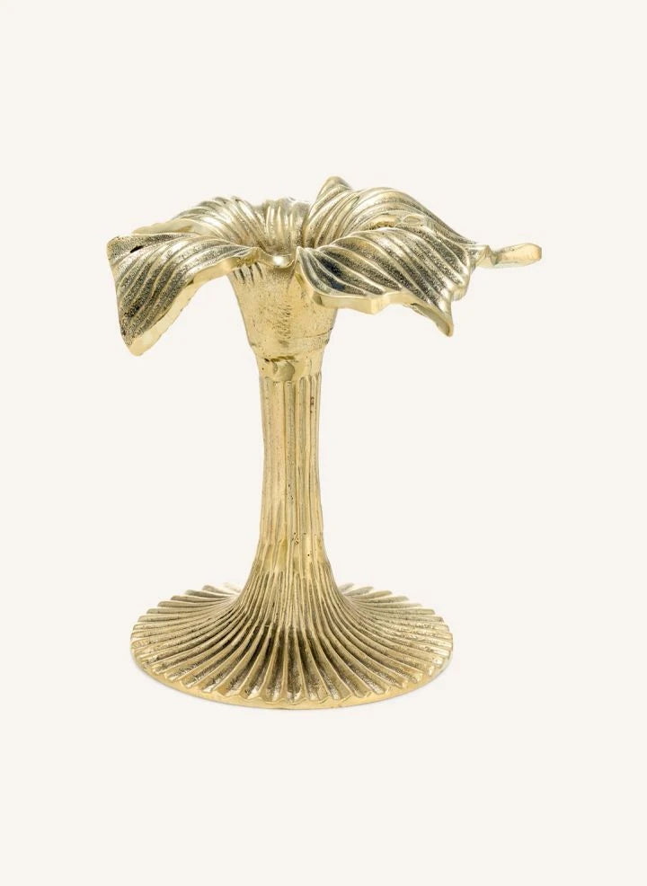 Doing Goods - Hailey Hibiskus Messing-Kerzenhalter | Gold
