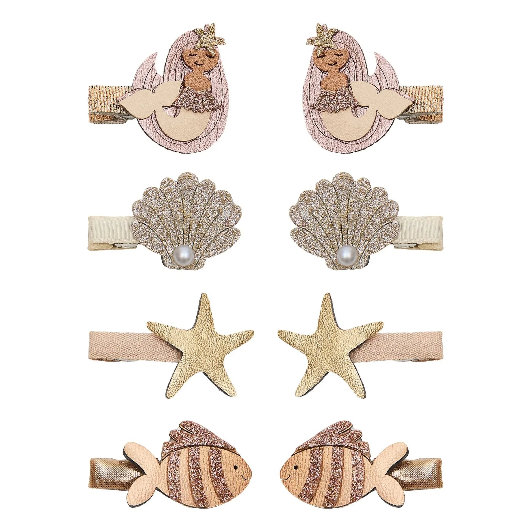 Mimi & Lula - 8-teiliges Mini-Meerjungfrau Haarspangen Set | Gold