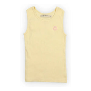 the new society - Smiley Rippstrick Tanktop | Blassgelb
