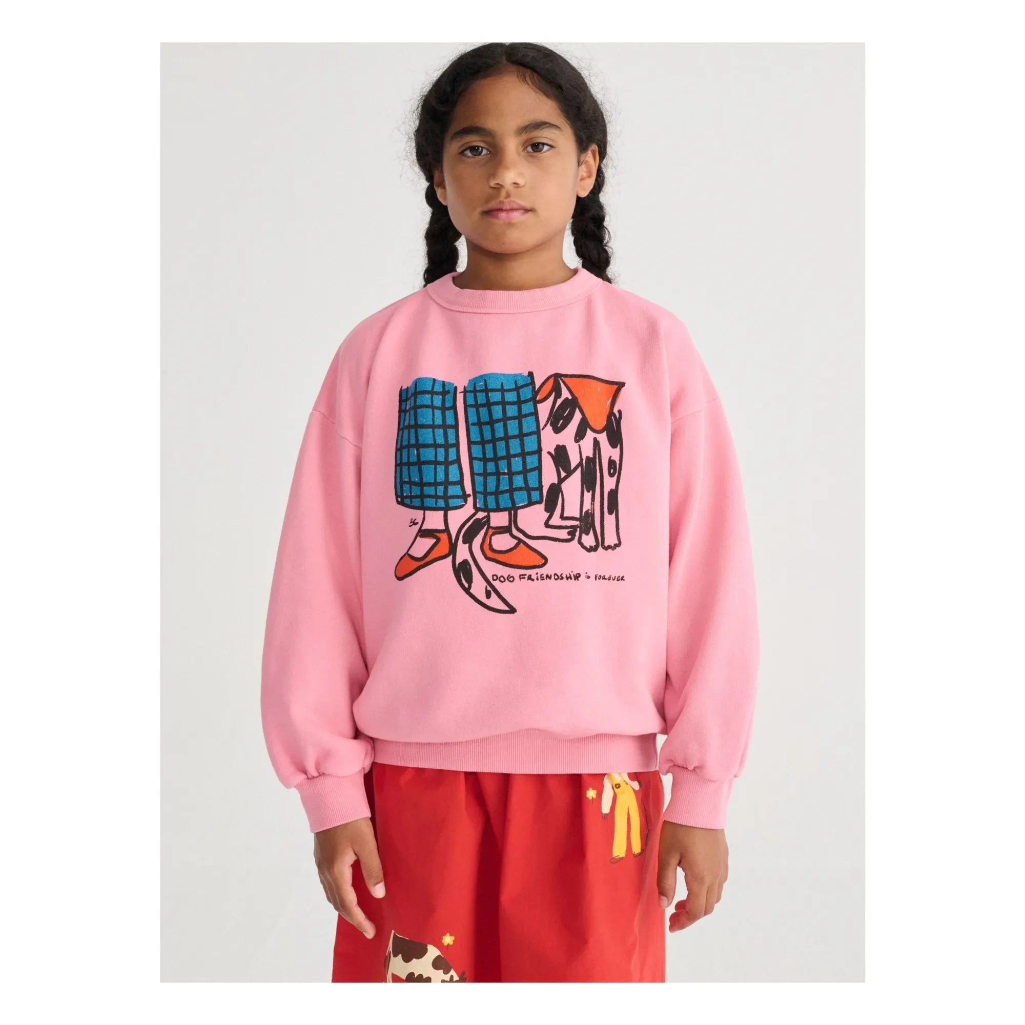 Bobo Choses - Friends Bio-Baumwoll-Sweatshirt | Rosa
