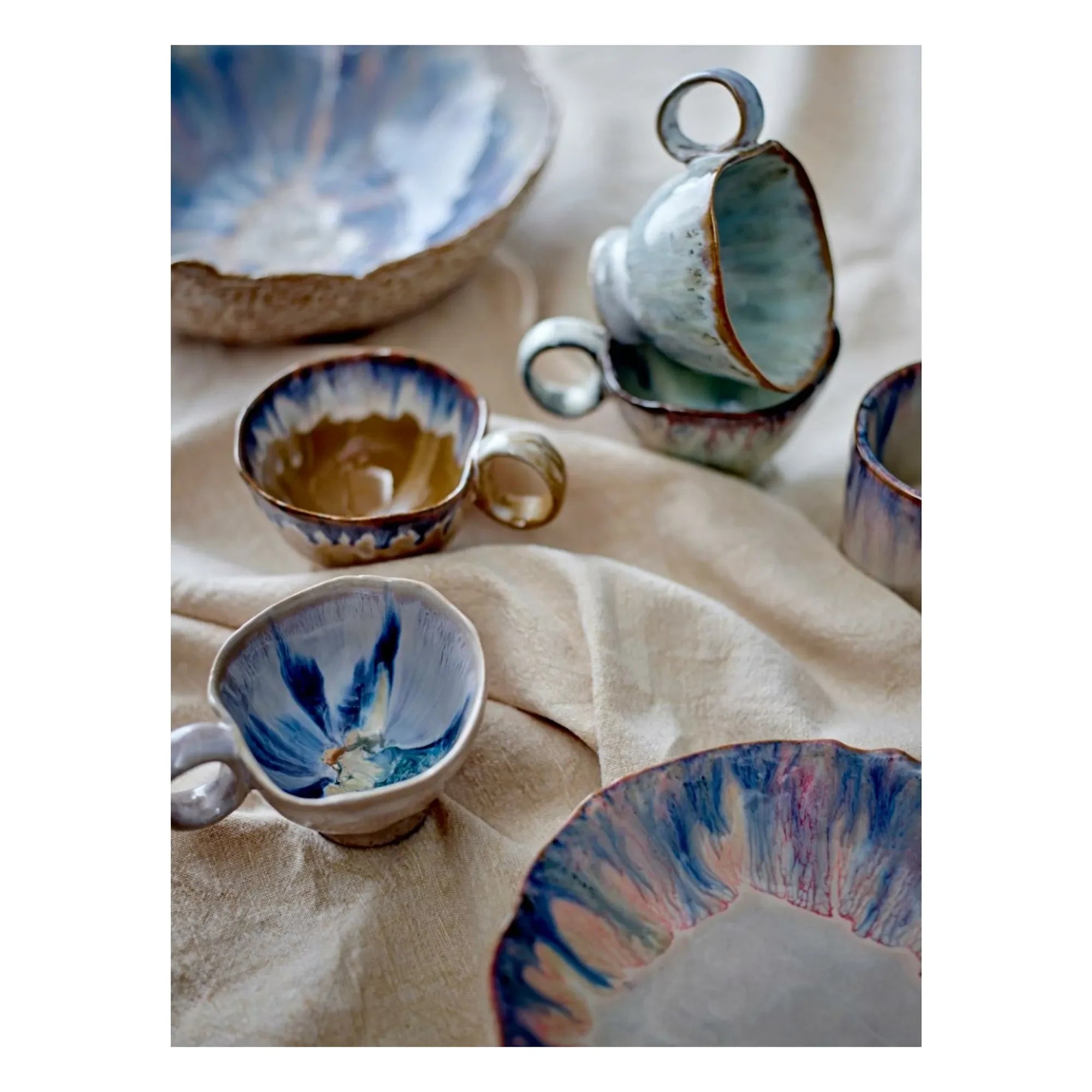 Bloomingville - Amalia Steingut Teller | Blau