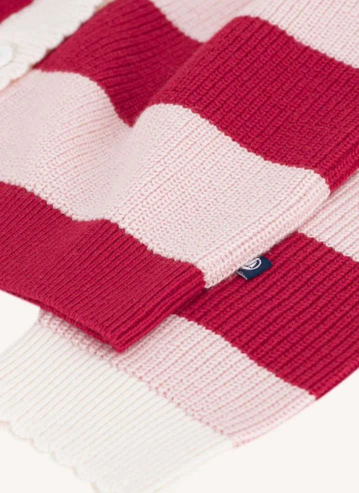 Petit Bateau - Wolle gestreifter Cardigan | Pink