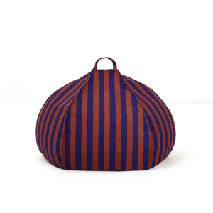 Nobodinoz - Vibes Gestreifter runder Pouf | Braun