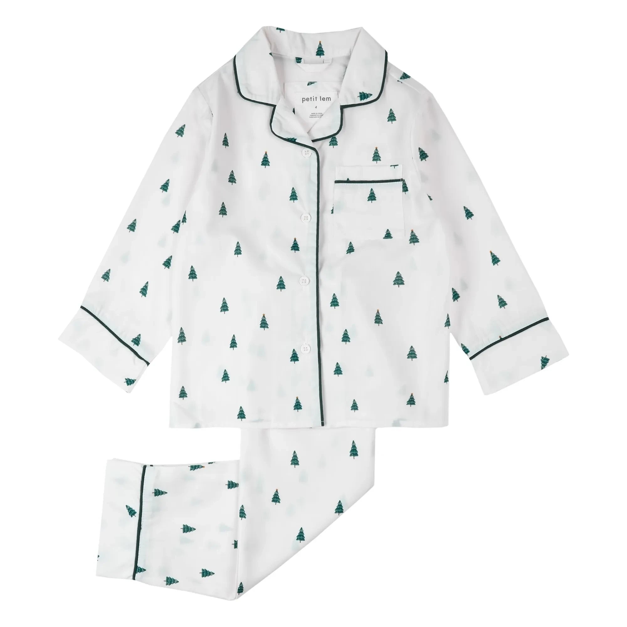 Petit Lem - Poplar-Popeline-Pyjama aus recycelten Fasern | Weiß