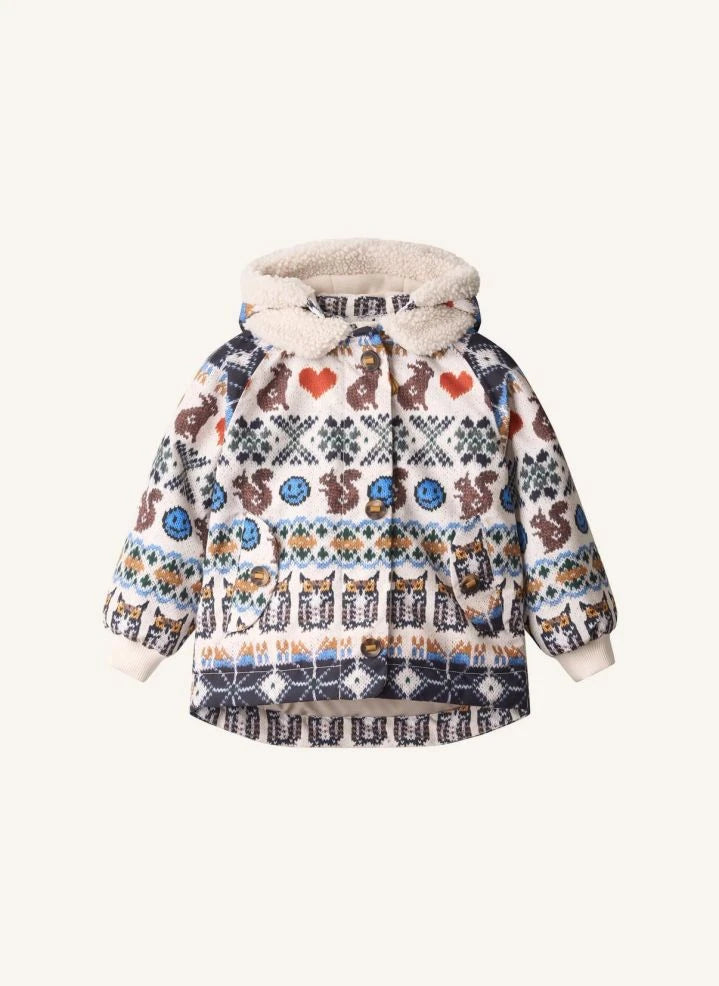 Molo - Hopla Folk Muster Daunenjacke | Creme
