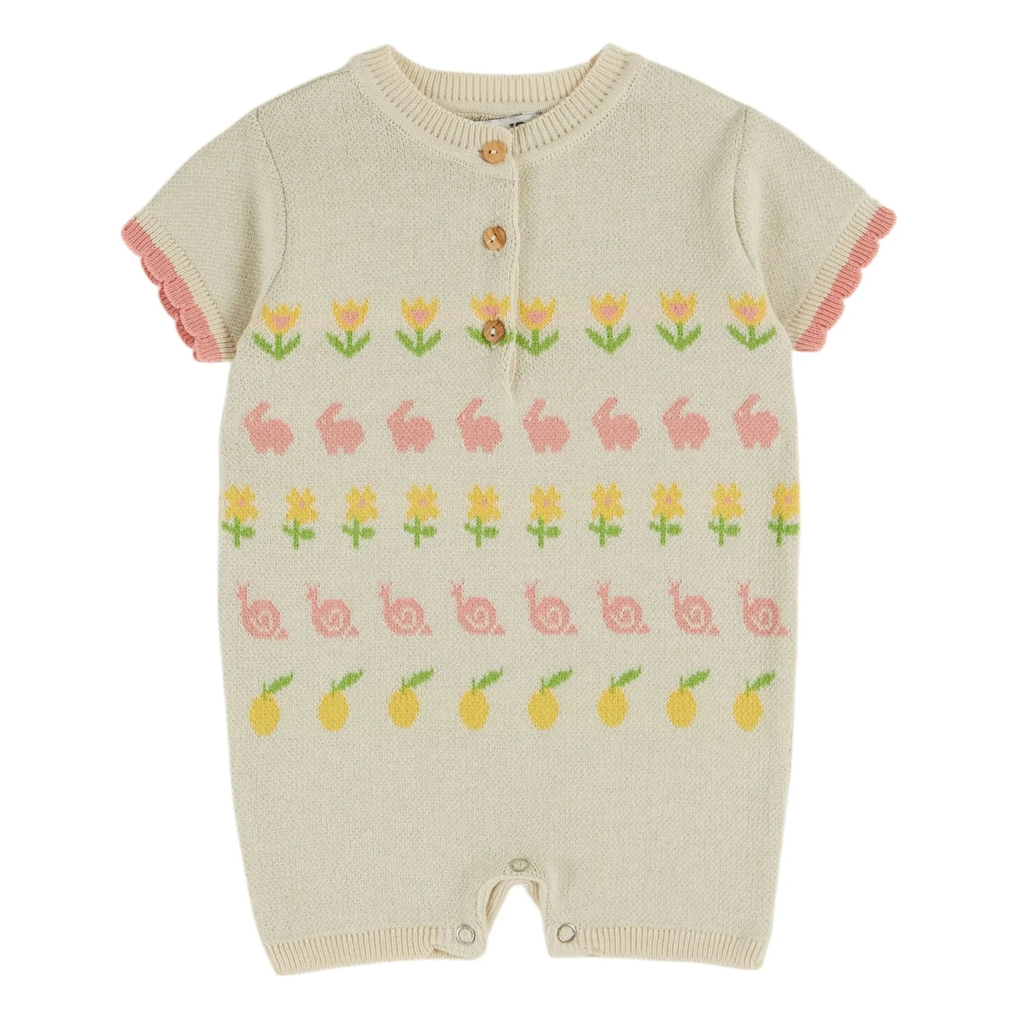 Emile et Ida - Bio-Baumwoll-Strickstrampler Hase | Beige