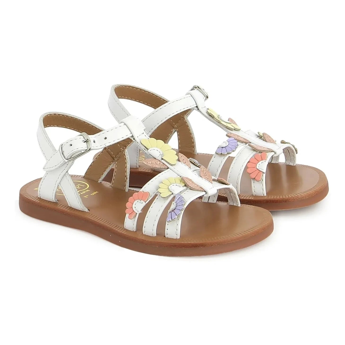 Pom d'Api - Plagette Multi Daisy Sandalen | Weiß