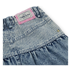 Goldie + Ace - Peplum Jeansrock | Blau
