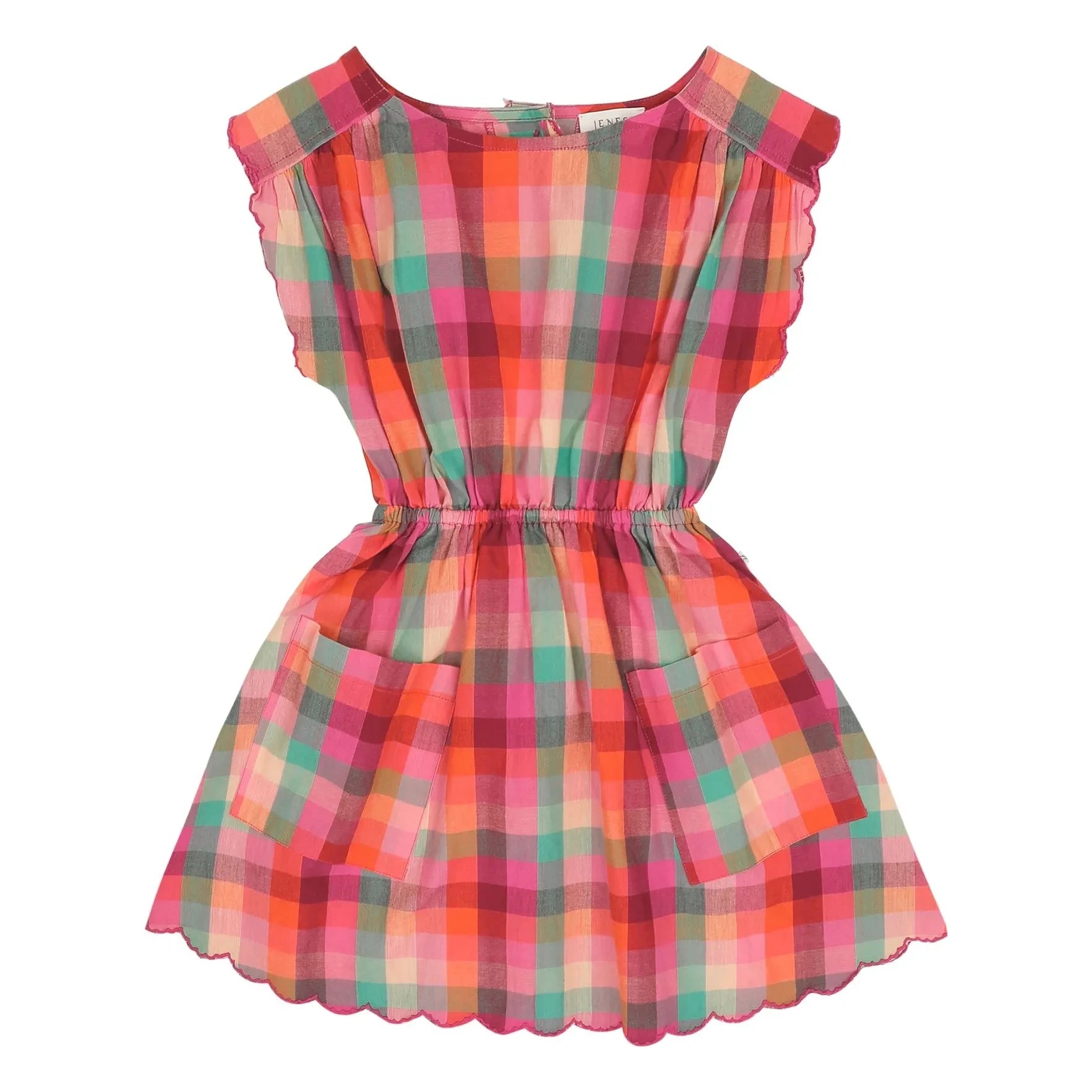 Jenest - Kiki Kleid, Biobaumwolle Karo | Fuchsia