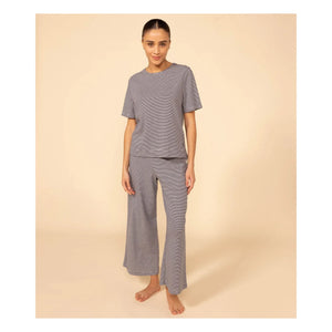 Petit Bateau - Milleraies Pyjama-Set - Damenkollektion | Marineblau