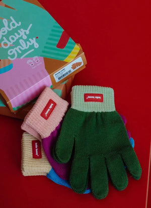 Hello Hossy - Handgefertigte Organische Baumwollhandschuhe | Grün
