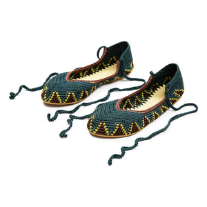 Kashura - High Seaweed Blaue Ballerinas | Pfauenblau