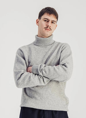 Parages - Michel Superfeine Merinowolle Pullover | Grau Melange