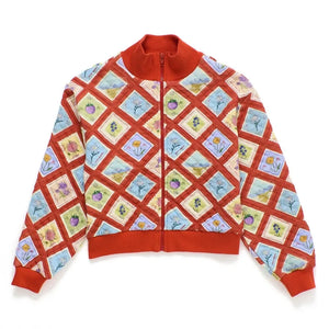 Maison Mangostan - Stamps Zip-Hoodie | Rot