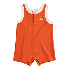 Bobo Choses - Bio-Baumwolle Vogel Rippstrampler | Orange