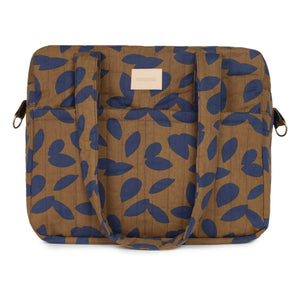 Nobodinoz - Hyde Park Blue Leaves wasserdichte Wickeltasche | Blau