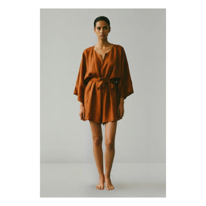 Vanessa Sposi - Leinen-Overall La Bouffante | Schokolade