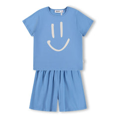 Molo – Luvis Smile Bio-Baumwoll-Pyjama mit Shorts | Blau
