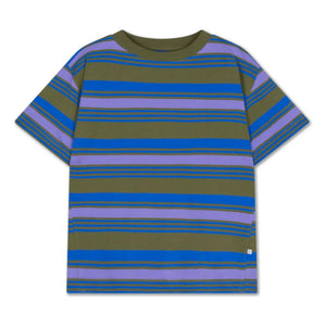 Repose AMS - Gestreiftes T-Shirt aus Bio-Baumwolle | Khaki